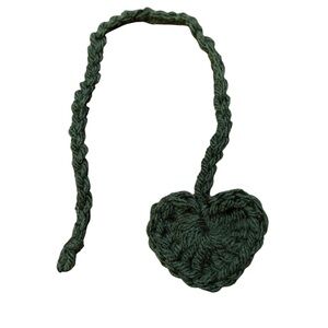 Green Heart-Shaped Crochet bookmark